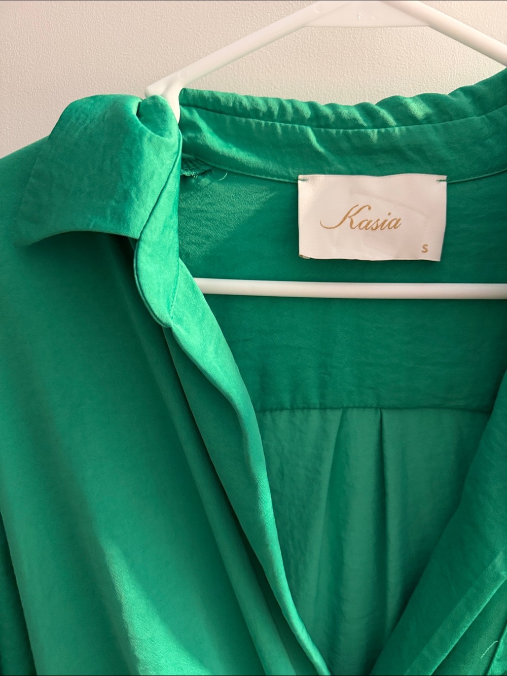Kasia Emerald Tie-Front Long Sleeve Shirt Dress - Picture 3 of 6